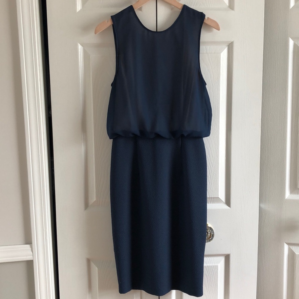 H&M blue textured cocktail dress